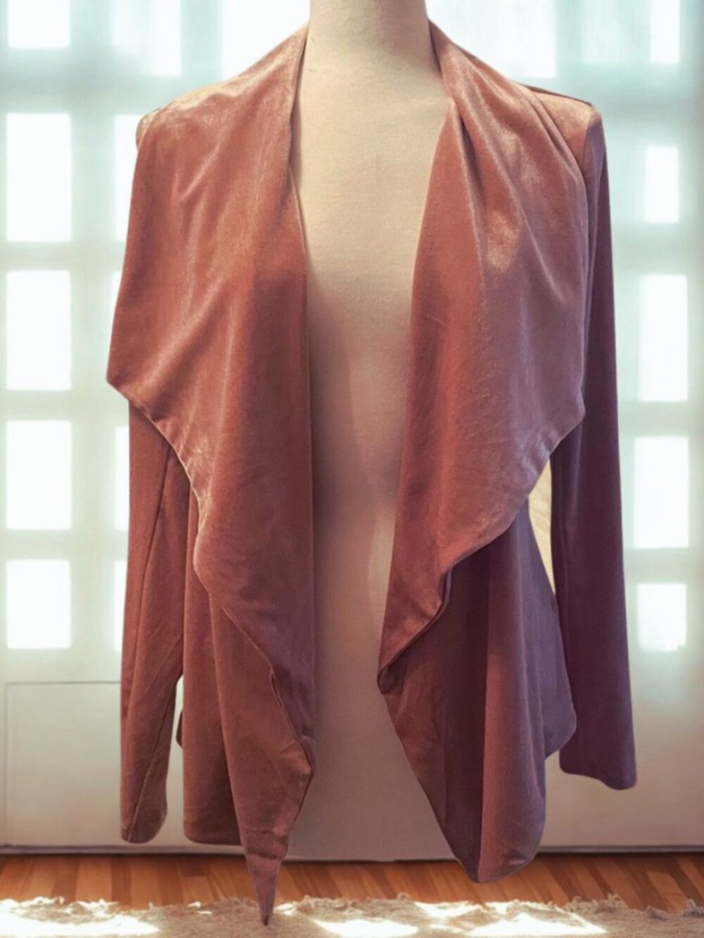 NWOT Jules & Leopold Draped Open Cardigan/ Jacket in Blush